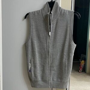 NWT RLX by Ralph Lauren Gray Zip-Up Sweater Vest with pockets,  size M